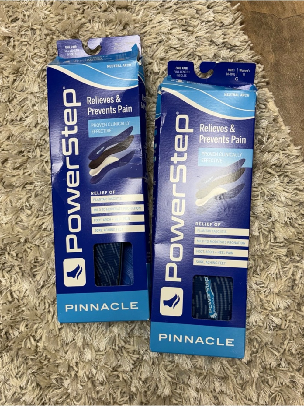 Pinnacle Men’s Insoles TWO Pairs! NEW! Mens 10 women’s 12